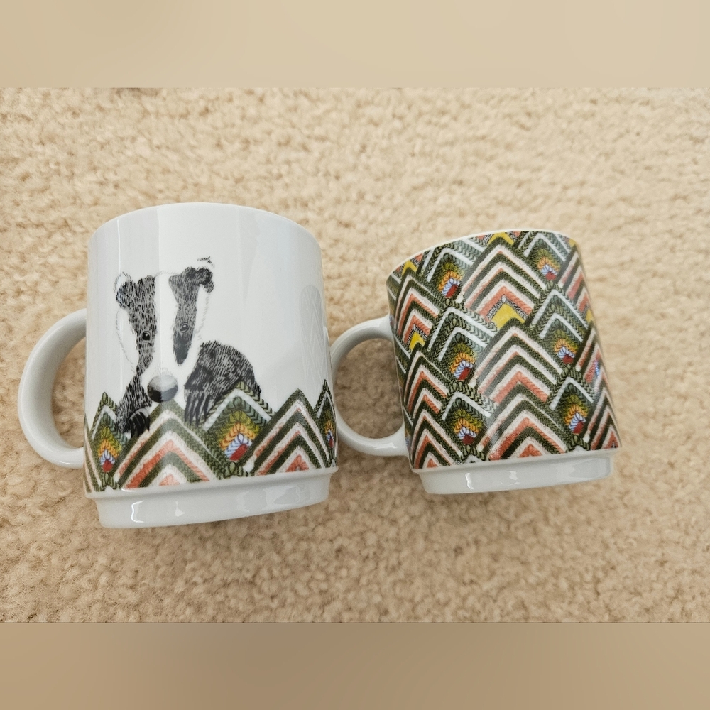 Dear Prudence Bear & Badger Two Mug Set, New in Box
